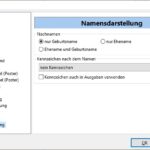 neue Kategorie 'Namensdarstellung' in den Optionen